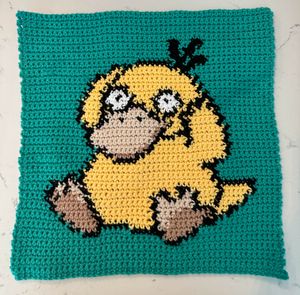 Crochet tapestry of monster